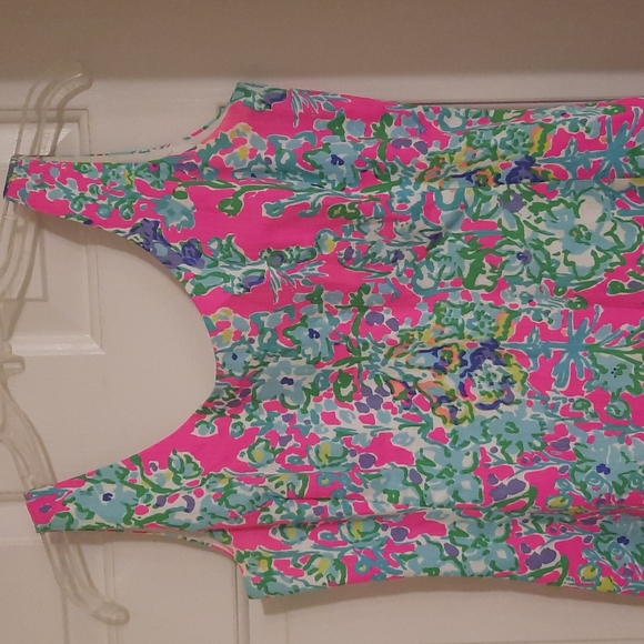 Lilly Pulitzer hot pink dress with green and blue floral print size 4 - Picture 4 of 8